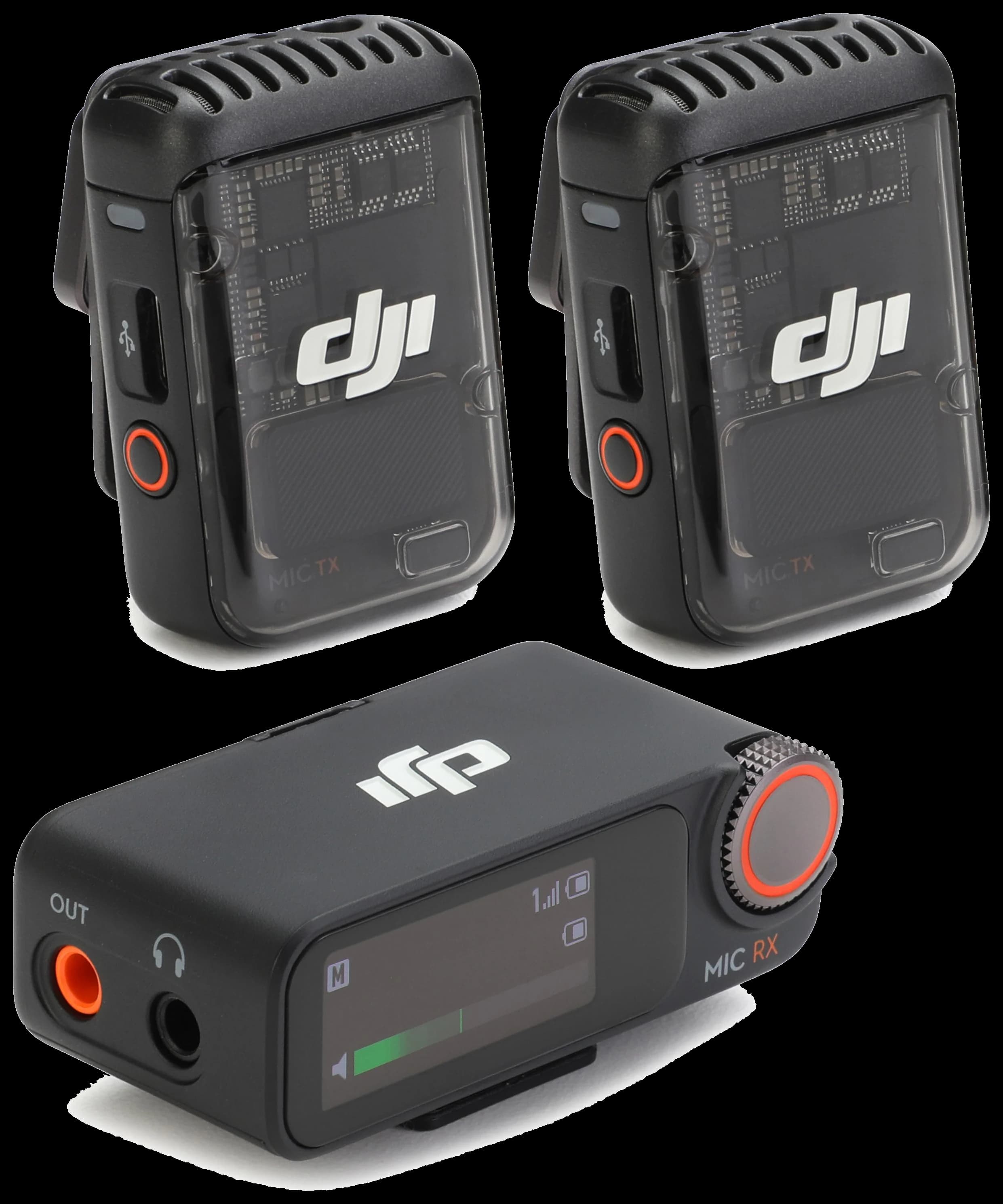 DJI Mic 2 wireless microphone kit with two transmitters and one receiver
