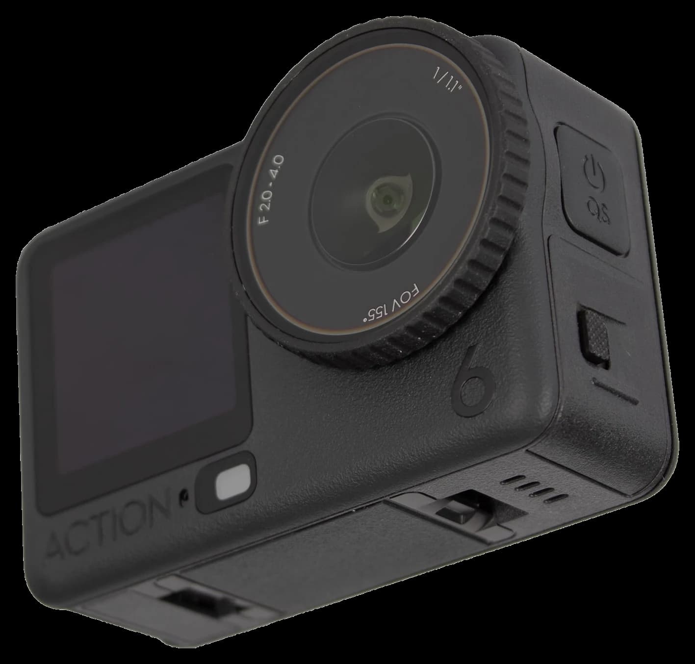DJI Osmo Action 6 camera angled on a white background